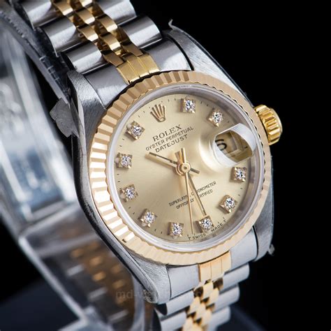 rolex oyster perpetual datejust womens silver gold with diamonds|Rolex Datejust everose gold price.